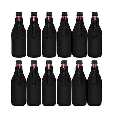 Neoprene bottle cooler with zip