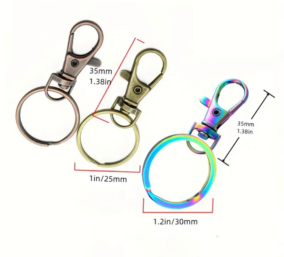 Lobster Claw Keychain Clasp 5pcs Gold & Silver 3.5cm