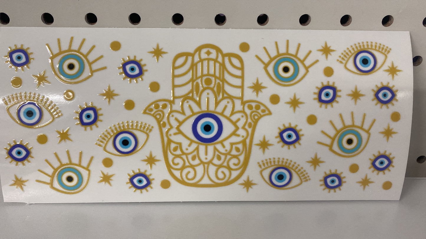 21# 16oz UVDTF Evil Eye Hand