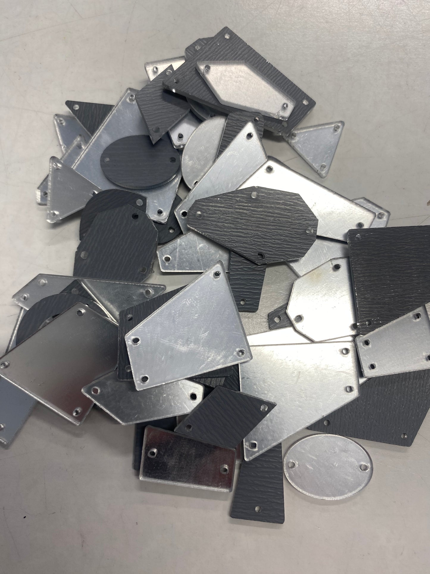 Acrylic Mirror Shards Sew On 50pc Asst Shapes