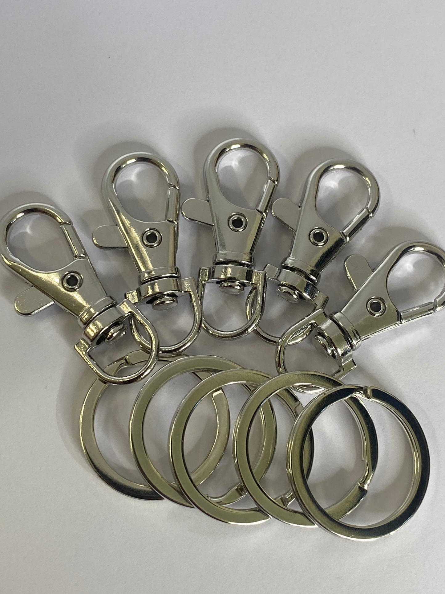 Lobster Claw Keychain Clasp 5pcs Gold & Silver 3.5cm