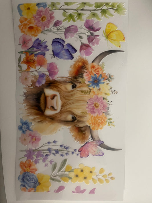 #96 16oz UVDTF Highland Flowers