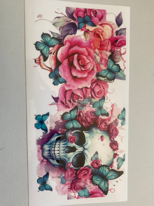 48# 16oz UVDTF Skull Rose